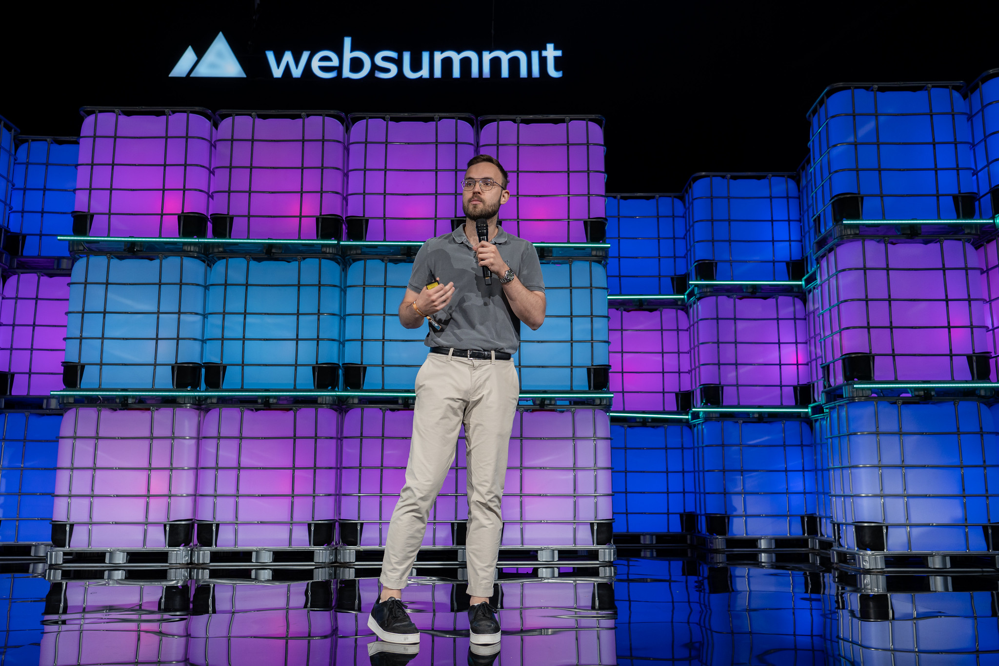 Alex Lempka speaking at Web Summit